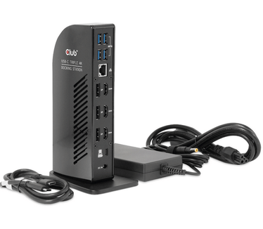 Club 3D USB Gen2(10G) Type-C Triple 4K60Hz Display(HDMI/DP) Docking Station PD Charging with 135 Watt PS