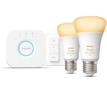 Philips Hue White Ambiance A60 E27 1100 Lumen - Starter Kit met 2 lampen