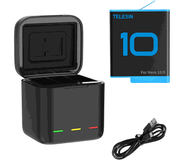 Mojogear Telesin Oplaadbox met 1 batterij voor GoPro 9 & GoPro 10