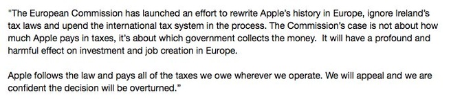 apple statement
