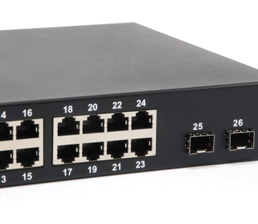 LevelOne 26-Port Gigabit PoE Switch, 2 x SFP, 24 PoE Outputs, 802.3at/af PoE, 500W