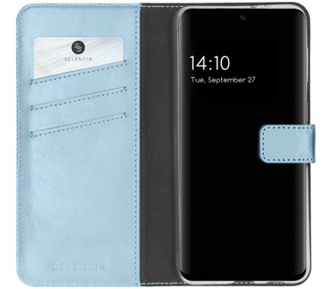Selencia Echt Lederen Bookcase Samsung Galaxy A32 (4G) - Lichtblauw