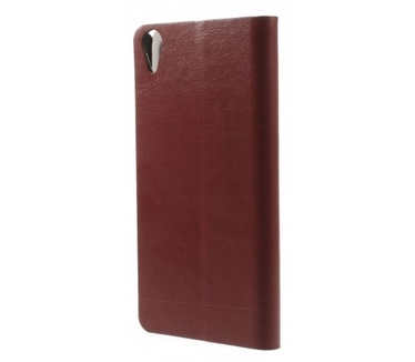 Kees Lederlook Portemonnee Hoesje HTC Desire 820 - Bruin