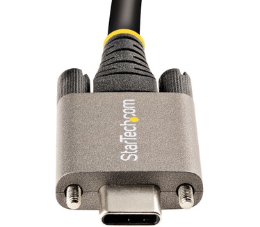 Startech.com 1m Vergrendelbare USB-C Kabel met Zijschroef, 10Gbps, USB 3.1/3.2 Gen 2 Type-C Kabel, 100W (5A) Power Delivery Charging, DP Alt Mode, Dual Screw Lock, USB-C Charge/Sync Kabel