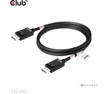 Club 3D DisplayPort™ 2.1 Bi-Directional VESA DP80 Certified Cable 4K120Hz, 8K60Hz or 10K60Hz M/M 1.6m/5.25ft