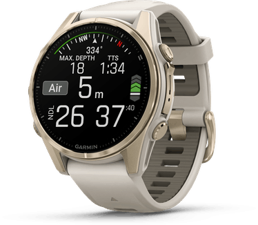 Garmin fēnix 8, 43mm, RVS body, Sapphire Glass, Goud (Beige)