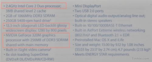 MacBook-specificaties (voorjaar 2010)