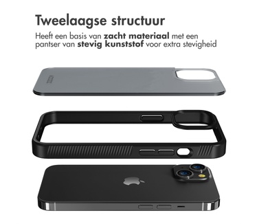 Accezz Rugged Frosted Backcover iPhone 14 - Zwart