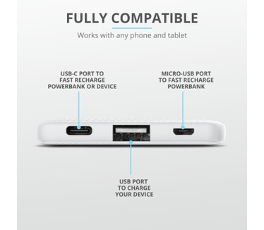 Trust Primo Ultra-thin Powerbank 5.000 mAh Wit
