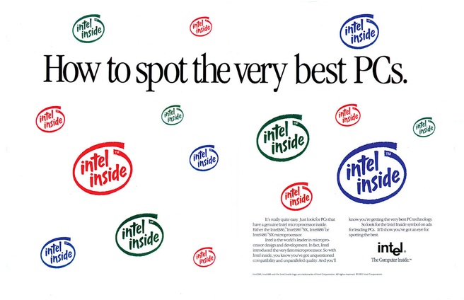 Intel inside - How to spot the very best PCs, advertentie 1991. Bron. Intel