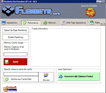 Flexbeta FireTweaker XP 1.0 RC1 screenshot