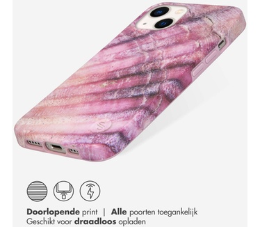 Selencia Aurora Fashion Backcover iPhone 13 - Duurzaam hoesje - 100% gerecycled - Ocean Shell Purple