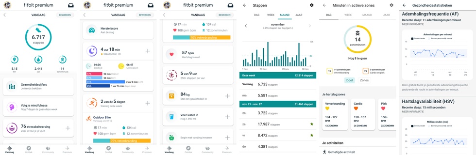 Fitbit app (klik voor vergroting)