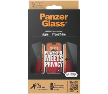 PanzerGlass Privacy Screen Protector iPhone 2023 6.1 Pro Ultra-Wide Fit