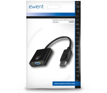 Ewent EW9847 DisplayPort naar VGA adapter Zwart