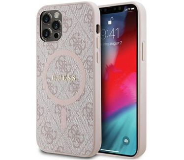 Guess 4G MagSafe Back Case - Apple iPhone 12/12 Pro (6.1") - Roze Roze