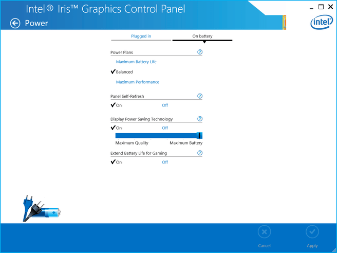 Intel power settings