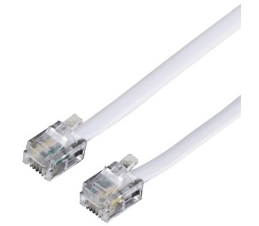 Hama Modular male plug (US6p4c) - modular male plug (US6p4c), white 10 m