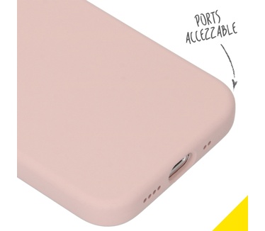 Accezz Liquid Silicone Backcover iPhone 12 Mini - Roze (iPhone 12 Mini) Roze