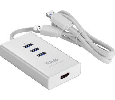 Club 3D SenseVision USB 3.0 to HDMI Graphics Adapter with USB Hub