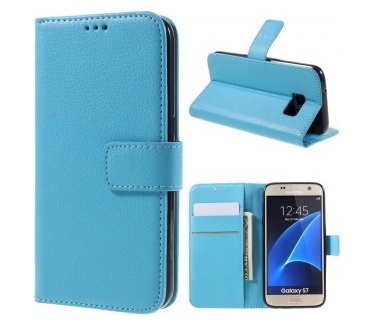 qMust Samsung Galaxy S7 Wallet Case - TPU frame - Baby Blue