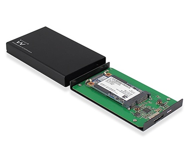 Ewent EW7020 Draagbare USB 3.0 1.8 inch mSATA SSD Behuizing Zwart