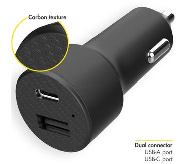 Accezz Car Charger met Micro-USB naar USB kabel - Autolader - 20 Watt - 1 meter - Zwart