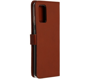 Selencia Echt Lederen Bookcase Samsung Galaxy S20 Plus - Lichtbruin