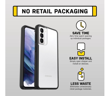 Otterbox React Series voor Samsung Galaxy S21 5G, transparant/zwart - Geen retailverpakking