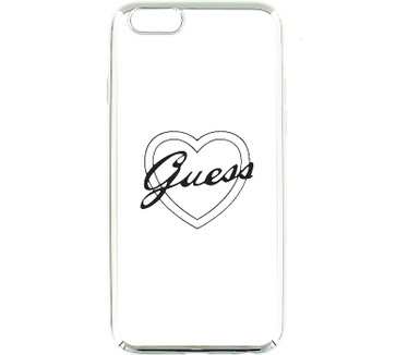 Guess TPU Case Signature Heart - Apple iPhone 6(S) 4,7" - Zilver Zilver