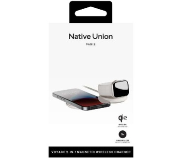 Native Union Qi2 Voyage 2-in-1 magnetische draadloze reisoplader Wit