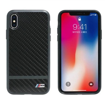 BMW Originele Carbon Stripe Back Cover Hoesje voor de Apple iPhone X / XS - Zwart  Zwart