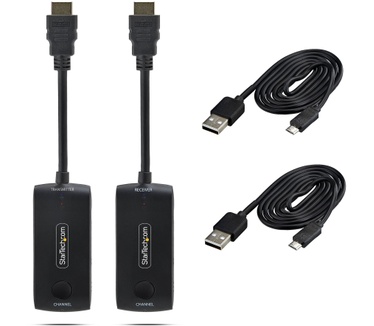 Startech.com Draadloze HDMI Extender voor Vergaderruimtes en Huddle Spaces, 4K 60Hz, 20m Bereik, USB Powered, Plug-and-Play Zender en Ontvanger Kit