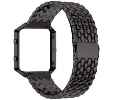qMust Metalen armband Hyve voor Fitbit Blaze met frame - Zwart