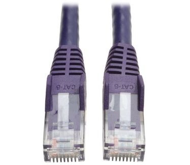 Tripp-Lite Cat6 Gigabit Snagless Molded Patch Cable (RJ45 M/M) - Purple, 3-ft.