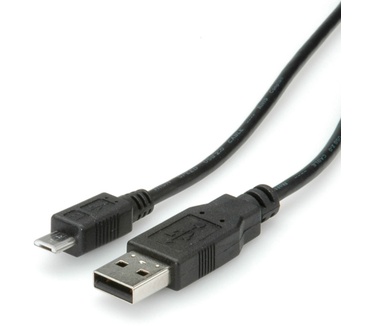 Roline USB 2.0 Kabel, USB A Male - Micro USB B Male 3,0m