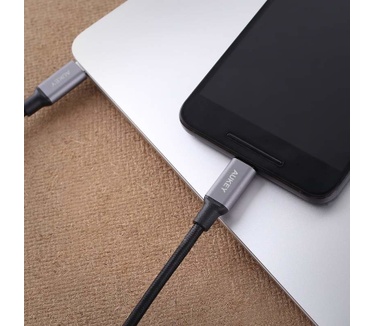 Aukey USB-C Male to USB-C Male kabel 1m Zwart