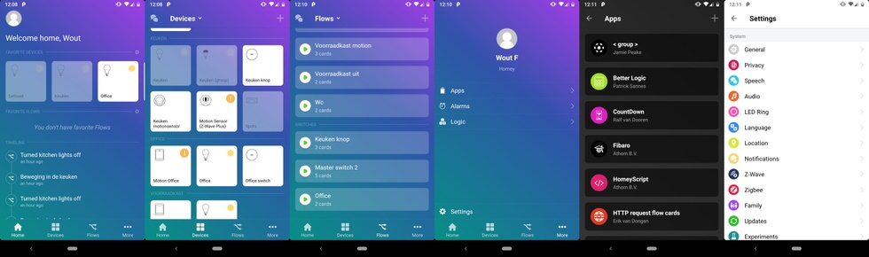 Homey 2.0 app-interface