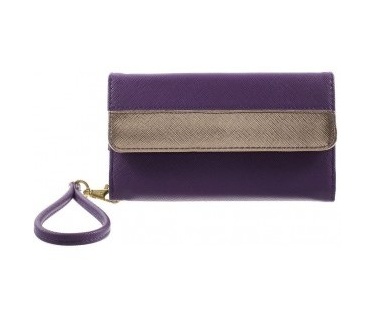 qMust Universeel portemonnee hoesje - met drukknop - 4 t/m 6 inch - Purple