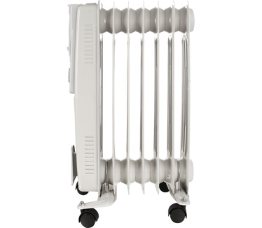 Emerio HO-124421 olieradiator, 1500 watt, 3 warmtestanden, handmatige thermostaatregelaar, gemakkelijk te verplaatsen wielen, kantel- en oververhittingsbeveiliging, indicatie