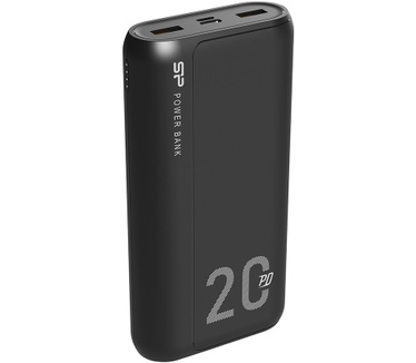 Silicon Power QS15 Dual USB / USB-C Powerbank 20.000 mAh Power Delivery 18W - Zwart