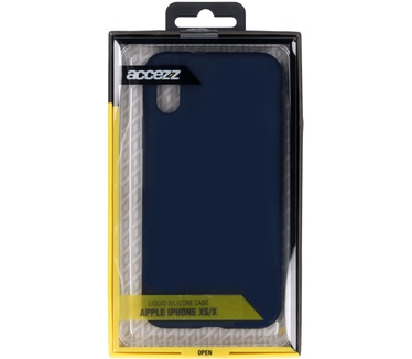 Accezz Liquid Silicone Backcover iPhone Xs / X - Blauw