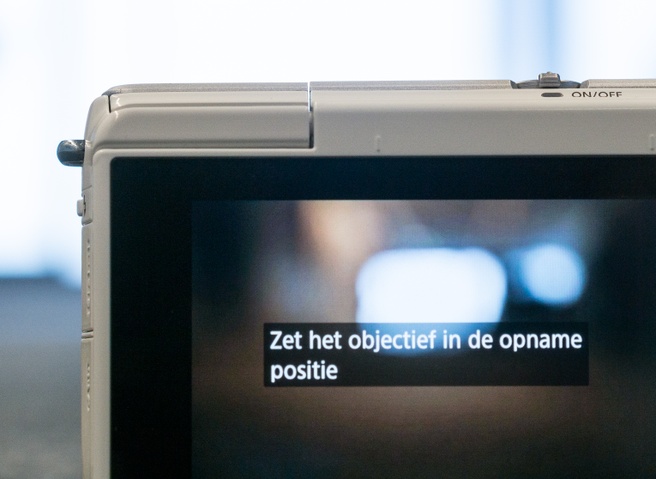 EOS M10 lens in opnamestand