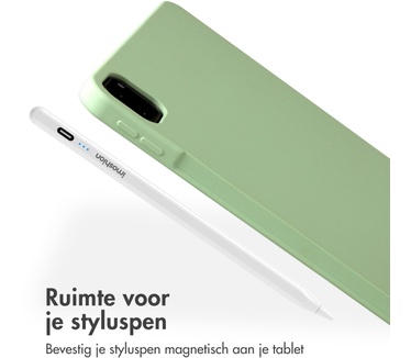 Accezz Liquid Silicone Backcover met penhouder iPad Pro 12.9 (2020 - 2022) - Lichtgroen