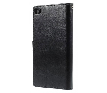 Kees Lederlook Portemonnee Hoesje Huawei P8 - Zwart