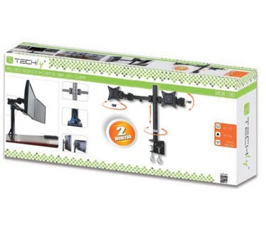 Techly 13-27" Desk Stand for 2 Monitor with Clamp" ICA-LCD 482-D