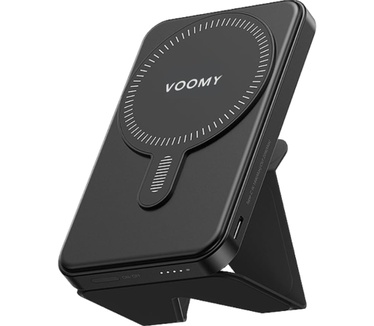 Voomy Draadloze Powerbank - 6000 mAh - Voor iPhone 12, 13, 14, 15 - Geschikt voor Apple Magsafe - 20W USB C Snellader - Zwart