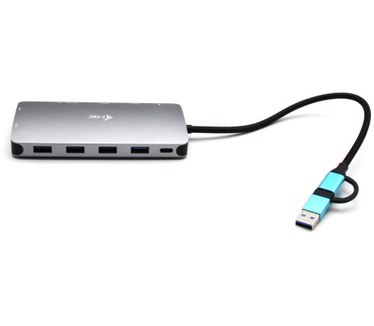 i-tec USB 3.0 USB-C/Thunderbolt 3x Display Metal Nano Dock with LAN + Power Delivery 100 W