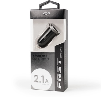 Silicon Power Auto Lader 2 ports 2,1A Zwart