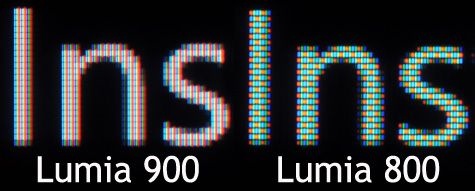 Van dichtbij: scherm Lumia 900 vs Lumia 800 Van dichtbij: scherm Lumia 900 vs Lumia 800